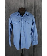 Vintage Western Shirt - Textured Blue Beehive Pattern by Caravan - Men&#39;s... - $65.00