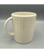 Calvin Klein Khaki Collection Cargo Cream Stoneware Mug 4&quot; Polka Dots Sp... - $34.19 CAD