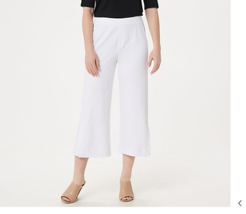 H by Halston Regular Ultra Knit Cropped Wide-Leg Pants with Front Vent W... - £11.17 GBP
