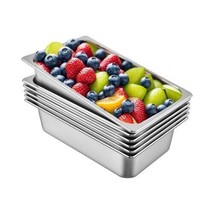 6 Pack Steam Table Pans 20.9 x 12.8 x 5.9 Inch Deep Steam Table Pan Full Siz... - $96.48