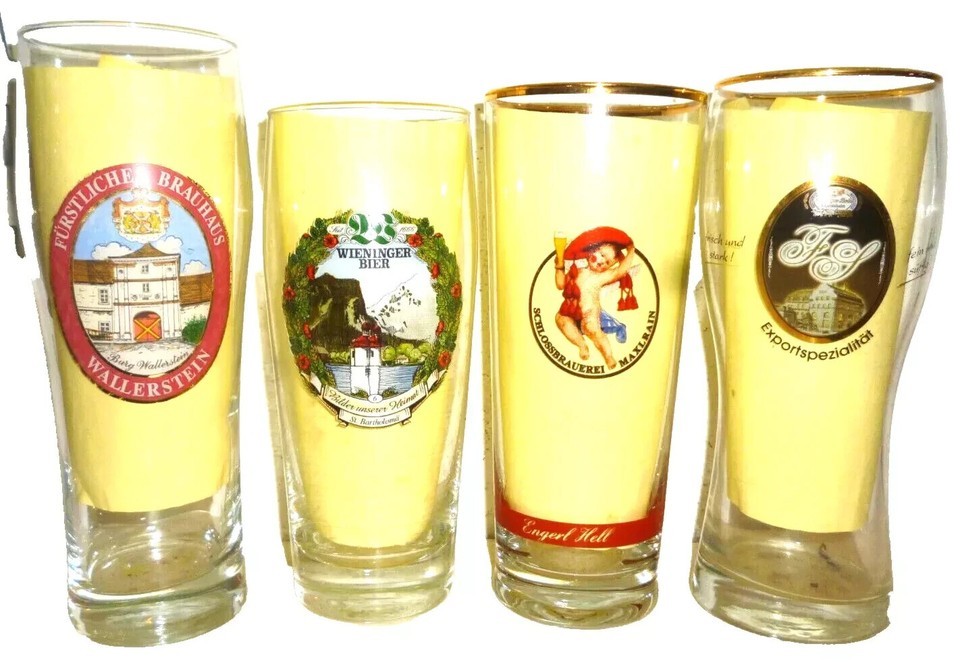 4 Giesing Scherdel Andechs Rosenheim Bavaria More-2 0.5L German Beer Gla... - $24.95