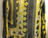 Jean Paul Gaultier Women&#39;s Sheer Geometric Maille Blouse Black Yellow Si... - $494.01