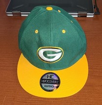 Green Bay Packers Hat Cap Snapback   Adult Headcovers Green &amp; Yellow. - $37.14