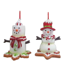 Ornament Candy Snowman, 2 assorted SHIPS IN 24 HOURS - MJ - £15.54 GBP