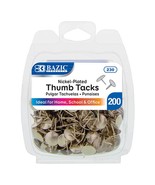 Silver Nickel Thumb Tacks. 200 Push Pins - $7.99