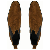 Giovacchini By Belvedere Italian Chelsea Boot Suede Leather Milano Cognac image 3
