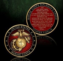 Marine Corps Rifleman&#39;s Creed Challenge Coin - £13.44 GBP