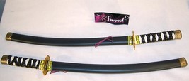 2 BLACK PLASTIC NINJA SWORDS play toy sword ninga items novelty costume ... - £9.51 GBP