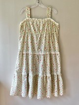 BENLEE Vtg Floral Tank Midi Pullover Dress Ruffle Neckline Tiered Skirt ... - $30.26