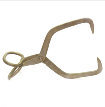 Vintage Metal Ice Block Tongs Log Grabber Hook Tool Spread Up To 16&quot; - £19.68 GBP