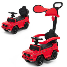 3 in 1 Ride-on Push Stroller w/Retractable Footrest & Comfortable Backrest Red - £120.20 GBP