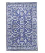 EORC Hand-knotted Wool & Viscose Links Rug, 5' x 8', Blue - $361.30