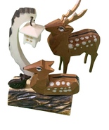 Mini Deer Figurine, Nara, Sacred Deer, Folk Craft, Retro - $46.72 CAD