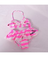 Baby Guess Pink Stripe Baby Girl&#39;s Bikini Swimsuit Size 24 Months - $430.41 MXN