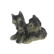 Vintage 1930&#39;s Art Deco Schnauzer Terrier Ceramic Dogs FIgurine Germany B11 - $27.96