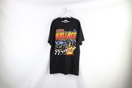 Vtg 90s NASCAR Mens Large Spell Out Rusty Wallace Racing T-Shirt Black Cotton - £50.59 GBP