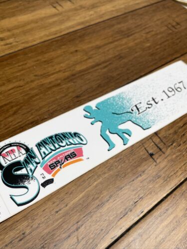 Vintage San Antonio Spurs Bumper Sticker NBA Basketball Trench  11” JD - $5.94