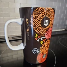 Starbucks 2014 Dot Collection Brown Flower Floral Gold Ceramic Mug Cup 1... - $12.76
