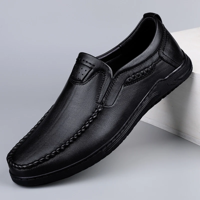 Slip-on Loafers Genuine Leather Fashion Luxury Classic Casual Shoes Top ... - £94.34 GBP