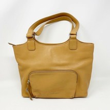 Stone Mountain Tan Camel Leather Double Handle Purse Handbag Satchel - $34.60