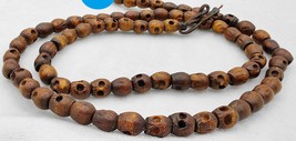 75pcs Handmade Carved Skull  Wood  Necklace Skeleton Carvings,Natural Ta... - £29.38 GBP