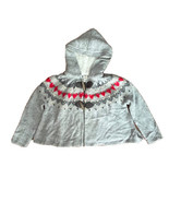Oshkosh Girls Hooded Fair Isle Cardigan Sweater Toggle Buttons Size 4T H... - £10.11 GBP