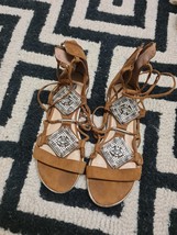 River Island Brown Strappy Sandals With Silver Stones For Women Size 3uk - £17.98 GBP