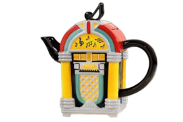 Jukebox Teapot 33 oz Retro Design 8.3" High Music Kitchen Fun Tunes Giftcraft - £41.93 GBP