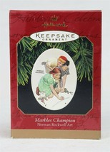 VINTAGE 1997 Hallmark Norman Rockwell Marbles Champion Christmas Ornament - £19.46 GBP
