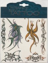 Creature Fish Skull Lizzard Temporary Glitter Tattoos 6" x 6" Sheet - $9.89