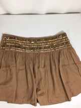 Rue21 Women Skirt light brown Sequins beads Above Knee side zipper size ... - £4.41 GBP