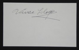 Vince Lloyd Hand Signed Autographed 3x5 Index Card Chicago Cubs Bulls Announcer - £105.90 GBP