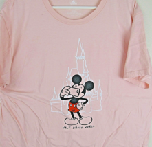 Disney Parks Mickey Mouse Pink T-Shirt Women&#39;s XXL Tourist Phone Pictures Selfie - £13.90 GBP