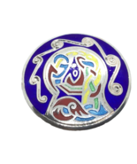 Irish Sterling GUILLOCHE Enamelled Celtic Pin 1 3/8“ Jewelry Made in Ire... - $63.35