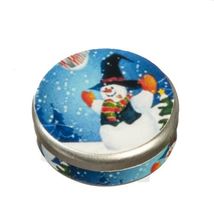 Snowman Cookie Tin Working g6284 Aztec DOLLHOUSE Miniature - $4.14