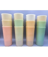 Vtg Set Of 12 Tupperware Tumblers Cups Pastel Colors - $26.03
