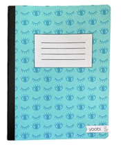 Yoobi Composition Book College Ruled 9.75&quot; x 7.5&quot; 100 Sheets Aqua Eyes C... - £10.24 GBP