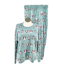 Jaclyn Intimates Pajama Set Womens 2XL Winter Penguins Blue NWT - £12.45 GBP