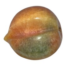 Vintage Alabaster Marble Italian Carved Stone Fruit Peach Red Orange Green - £11.39 GBP