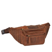 DR377 Real Leather Bum Bag Belt Waist Pack Oil Tan - £22.94 GBP