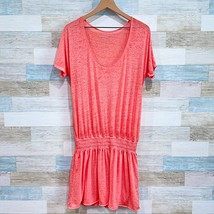 Athleta Captivate Smocked Drop Waist Sun Dress Orange Casual Womens Larg... - $29.69