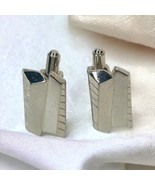 Abstract Geometric Silver Toned Vintage Men’s Cuff Links Suit Profession... - $27.96 CAD