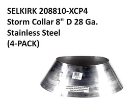 SELKIRK 208810-XCP4 Storm Collar 8&quot; D 28 Ga. Stainless Steel (4-PACK) - £60.37 GBP