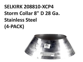 SELKIRK 208810-XCP4 Storm Collar 8&quot; D 28 Ga. Stainless Steel (4-PACK) - £57.67 GBP