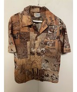 50&#39;s Andrade animal print pattern Pattern Hawaiian Men&#39;s Shirt Large - £69.82 GBP