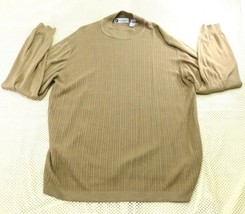 Vintage Bachrach Made In Italy Ribbed Tan Knit Pullover Sweater M - $24.73