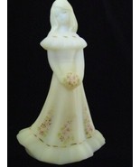 Fenton Art Glass White Satin Bridesmaid Doll Figurine 1995 Kristens Floral - £119.29 GBP