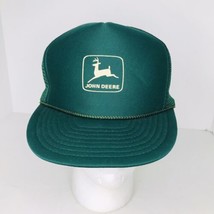 Vintage John Deere Green Snapback Mesh Trucker Hat Mens 1990&#39;s Tractor T... - £15.23 GBP