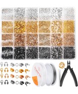 Acejoz 2160 Pieces Crimp Beads Kit for Jewelry Making Knot Covers Crimp ... - $42.38 CAD
