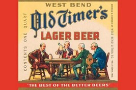 West Bend Old Timer&#39;s Lager Beer - Art Print - £17.72 GBP+